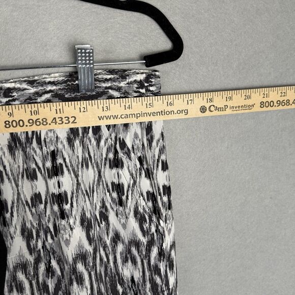 JOIE Women's S 100% Silk Wide Leg Elastic Waist Black and White Pants w/Pockets - Picture 3 of 7